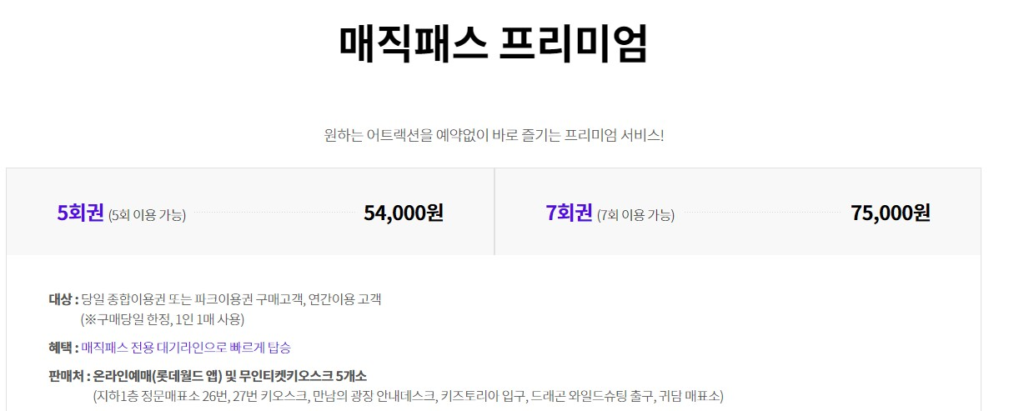 롯데월드-패스트패스