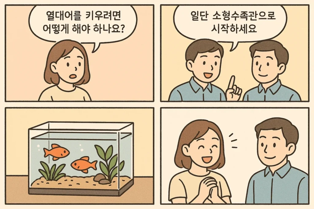 열대어 키우기 초기비용: 초기 투자와 관리비 분석으로 알아보는 합리적인 취미 5 초보자에게-소형수족관을-추천하는-만화