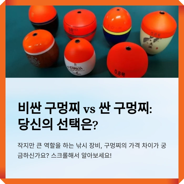 비싼 구멍찌와 싼 구멍찌: 낚시꾼의 선택은? 1 비싼-구멍찌-싼-구멍찌