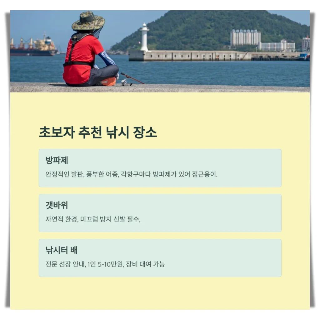 바다낚시 입문: 바다낚시 초보자가 기본적으로 알아야 할 내용들 4 초보자-추천-장소