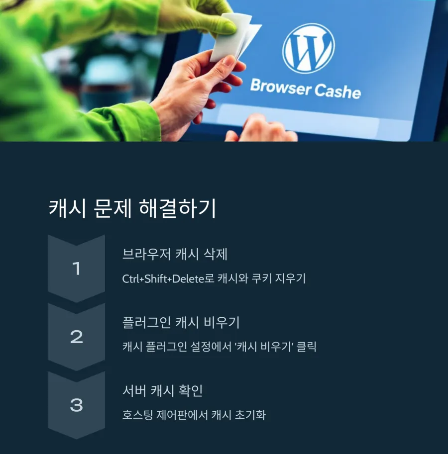 워드프레스 테마 변경 후 발생하는 문제와 해결책: 완벽한 사이트 운영을 위한 가이드 3 캐시-문제