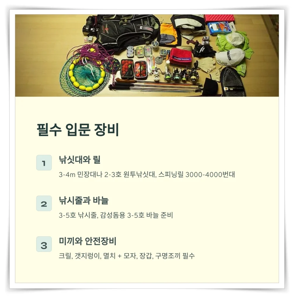 바다낚시 입문: 바다낚시 초보자가 기본적으로 알아야 할 내용들 3 필수-입문-장비