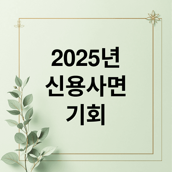 2025 신용사면, 빚 탕감 기회! 대상 조회부터 신청, 혜택까지