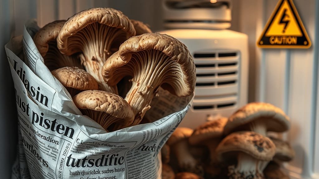 송이버섯 완벽 보관법: 신선도 유지, 냉장/냉동, 손질법 & 활용 요리 A to Z 4 보관 시 주의사항, 변질 징후와 예방 (realistic 스타일)