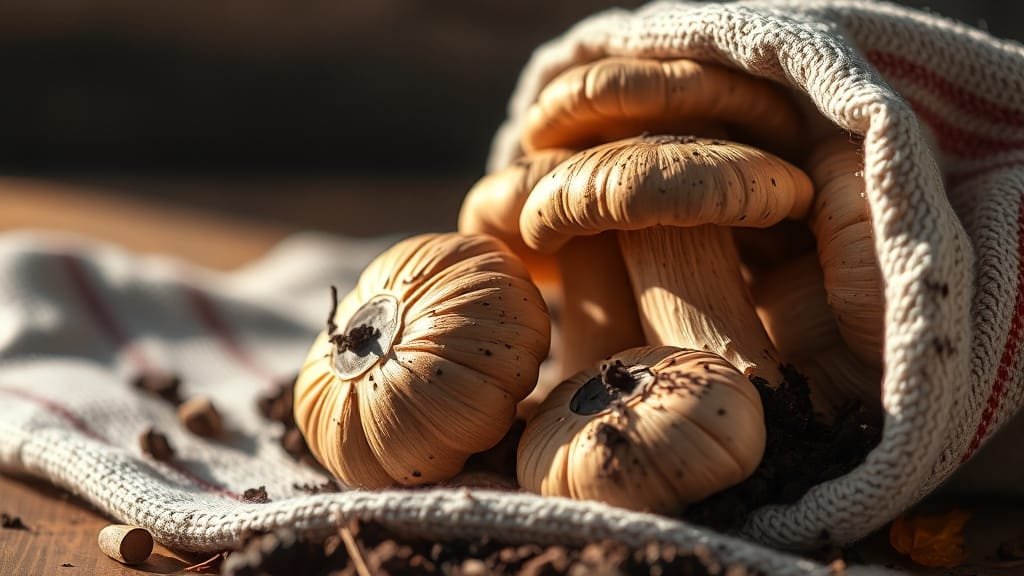 송이버섯 완벽 보관법: 신선도 유지, 냉장/냉동, 손질법 & 활용 요리 A to Z 7 자연산 송이버섯, 특별한 관리! (realistic 스타일)