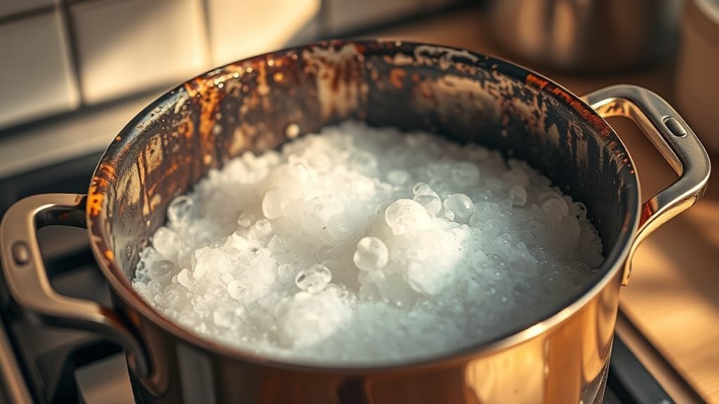 탄 냄비 닦는 법 A to Z: 베이킹소다, 과탄산소다 활용법 & 예방 꿀팁 3 과탄산소다 활용법 (realistic 스타일)