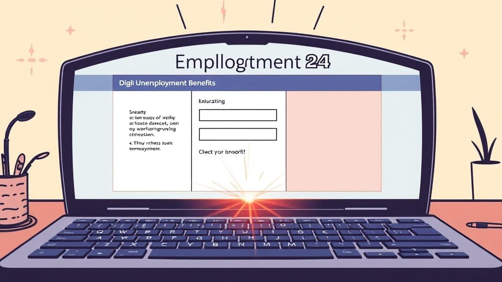 실업급여 A to Z: 수급 조건, 신청, 교육, 온라인 방법 완벽 가이드 5 온라인 실업인정 신청 완벽 가이드 (illustration 스타일)