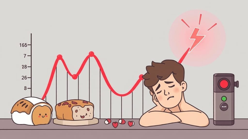 혈당 스파이크 A to Z: 원인, 위험, 식습관, 관리법, 당뇨병 환자 가이드 1 혈당 스파이크란? (illustration 스타일)