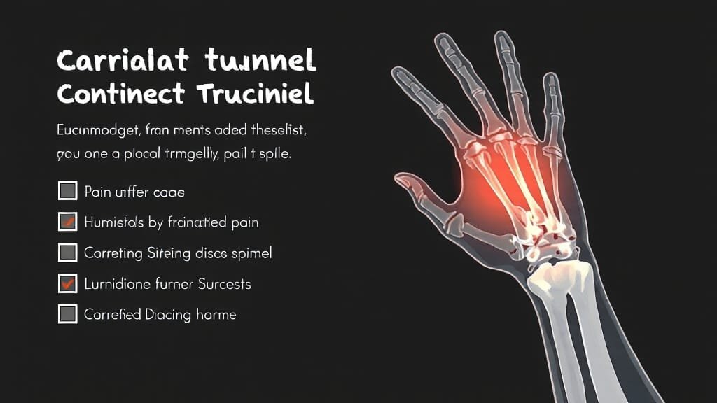 손 저림 원인부터 예방까지: 목디스크, 손목터널증후군 자가진단 & 완화법 3 손 저림 자가진단 체크리스트 (illustration 스타일)