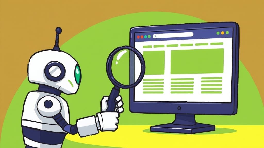 서치콘솔 활용 A to Z: 노출 감소 원인 분석부터 SEO 최적화까지 3 URL 검사 도구를 활용한 웹사이트 상태 점검 (cartoon 스타일)