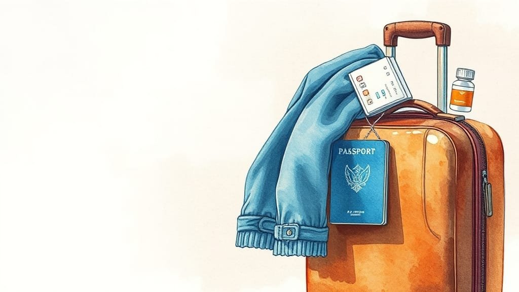 가성비 겨울 해외여행 완전정복: 추천 여행지, 꿀팁, 준비물 A to Z 5 여행 전 체크리스트 & 준비물 (watercolor 스타일)