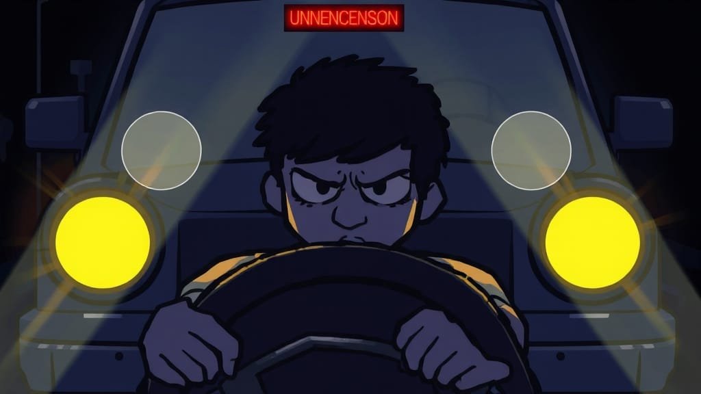 무면허 운전 사고, 왜 심각할까요? (cartoon 스타일)