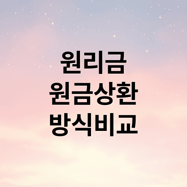 원리금균등 vs 원금균등: 나에게 맞는 대출 상환 방식 선택 가이드