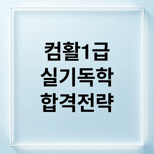 컴활 1급 실기 독학 합격 전략: 준비물부터 엑셀/액세스 꿀팁까지