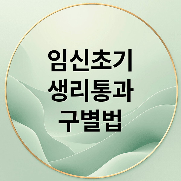 임신 극초기 통증, 생리통과 헷갈릴 때 구별하는 핵심 가이드