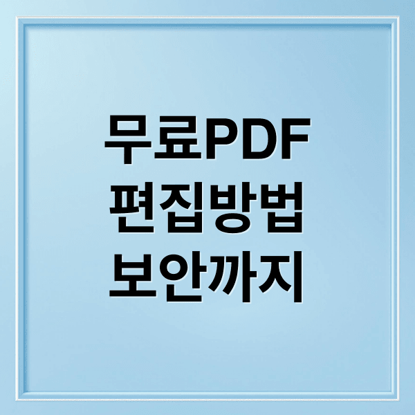 무료 PDF 편집부터 합치기, 보안까지: 실전 활용 가이드
