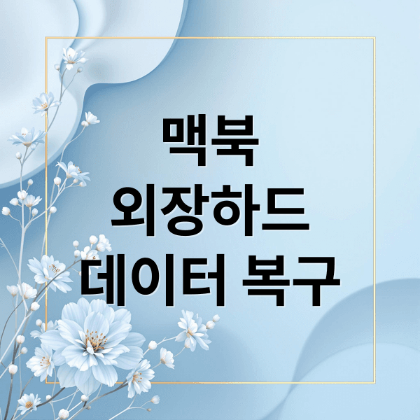 맥북 외장하드 데이터 복구 A to Z: M1/M2 사용자 필독 가이드