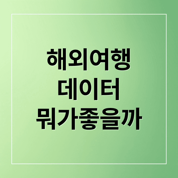 해외여행 데이터 솔루션 비교: 포켓와이파이, 유심, eSIM 장단점 분석