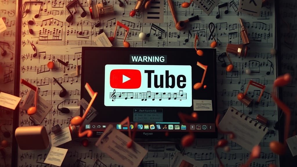 유튜브 저작권 침해 이해 (realistic 스타일)
