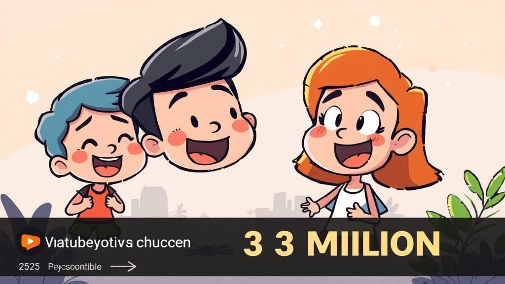 유튜브 파트너 프로그램(YPP) 활용, 수익 창출 (cartoon 스타일)