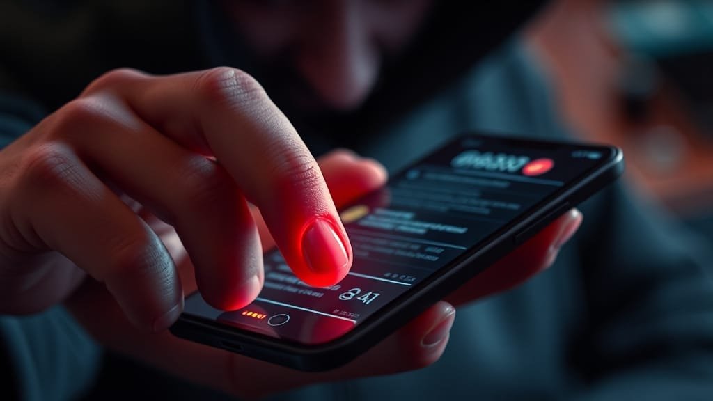 스마트폰 백도어 감염 증상과 예방: 보안 설정 강화 A to Z 2 백도어 감염, 의심 증상은? (realistic 스타일)