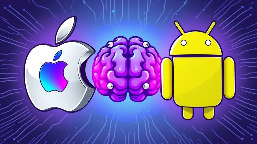 시리 AI 모델 교체 배경 및 내용 (cartoon 스타일)