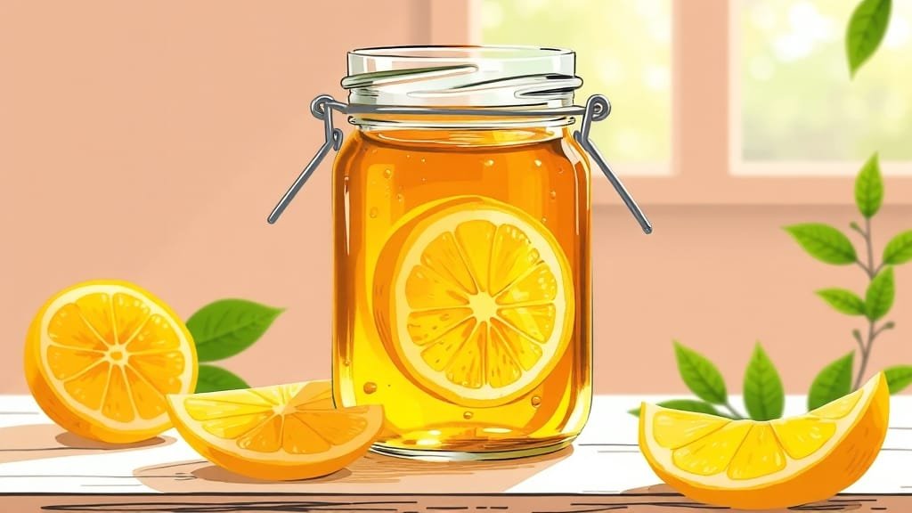 상세한 생강청 만들기 (illustration 스타일)