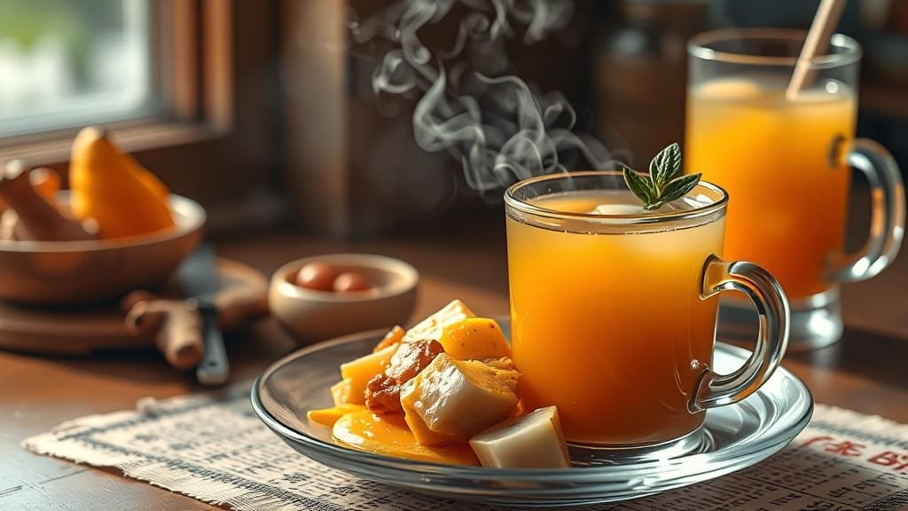 생강청 활용 레시피 (realistic 스타일)