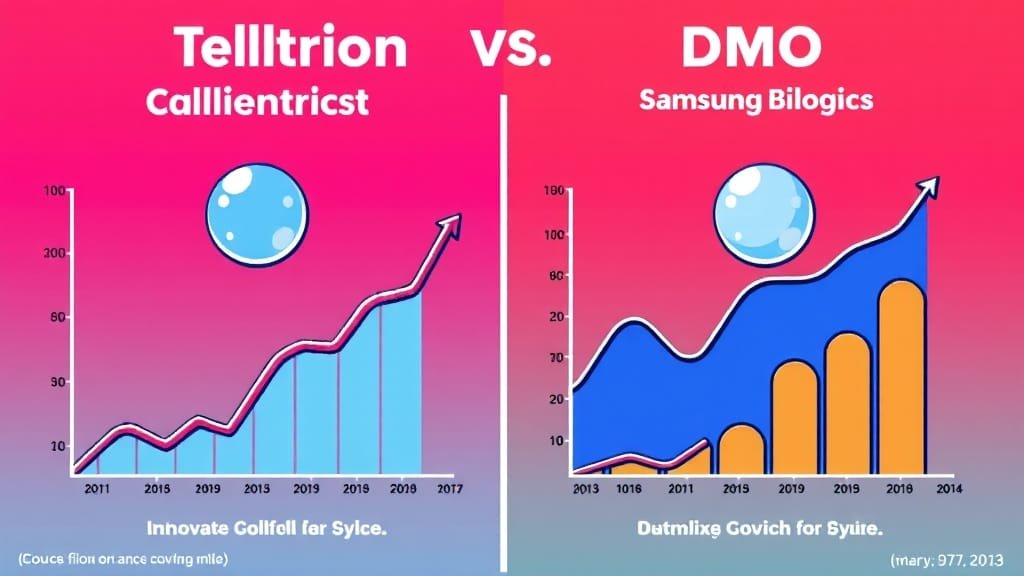 K-바이오시밀러 투자 전략: 셀트리온 vs 삼성바이오로직스 집중 분석 3 셀트리온 vs 삼성바이오 실적 분석 (cartoon 스타일)