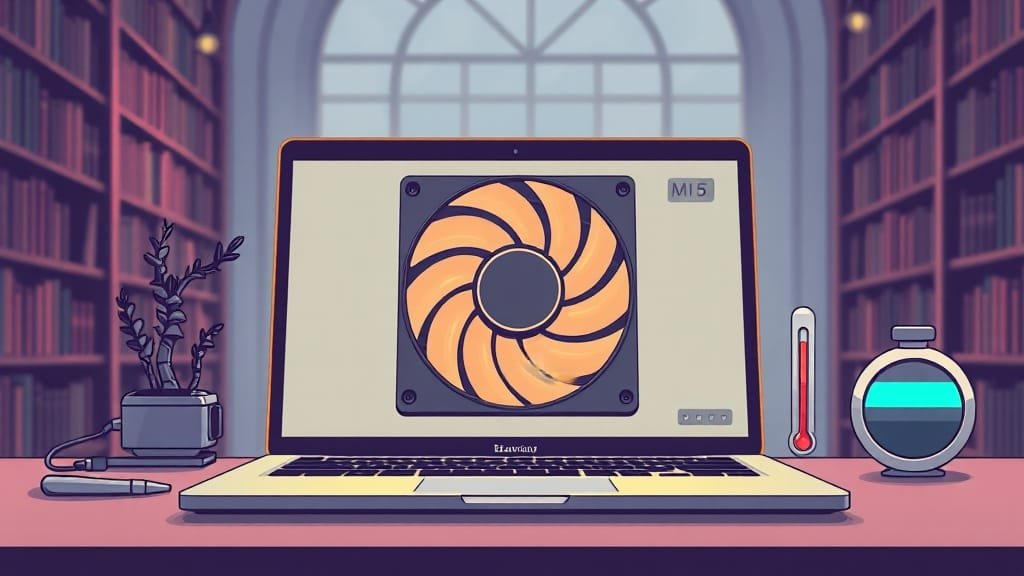 M5 맥북프로 심층 분석: 발열, 성능, 벤치마크, 사용자별 추천 완벽 가이드 6 발열, 배터리, 소음 테스트 결과 (illustration 스타일)