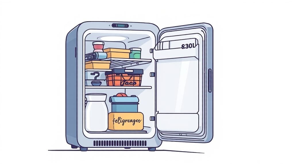 미니 냉장고 컴프레서 문제 해결 : 작동 원리부터 전기 요금 절약 팁까지 8 마무리 (illustration 스타일)