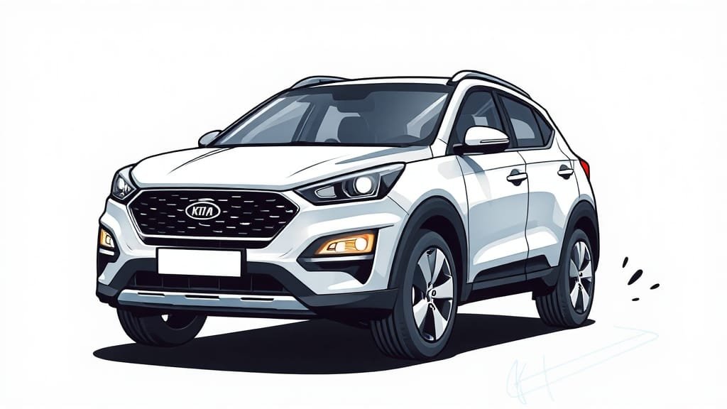 신용불량자 렌터카: 단기 이용 현실적 대안? 무심사 스포티지 조건, 비용 비교 2 렌터카 서비스 주요 특징 (illustration 스타일)