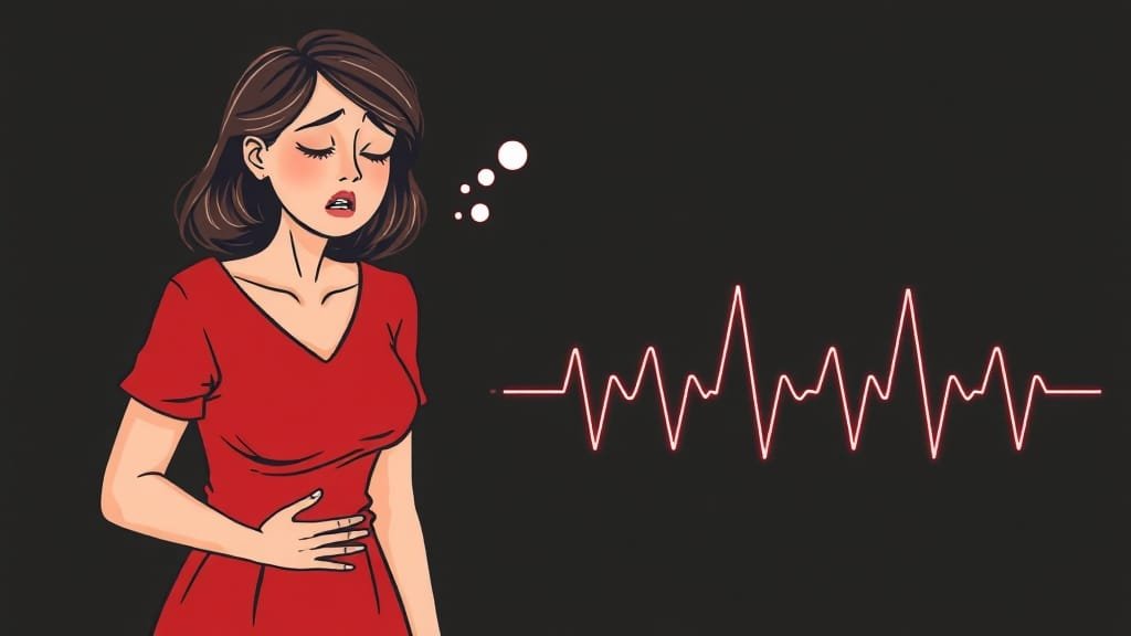 여성 심근경색: 비전형 증상 이해 (illustration 스타일)