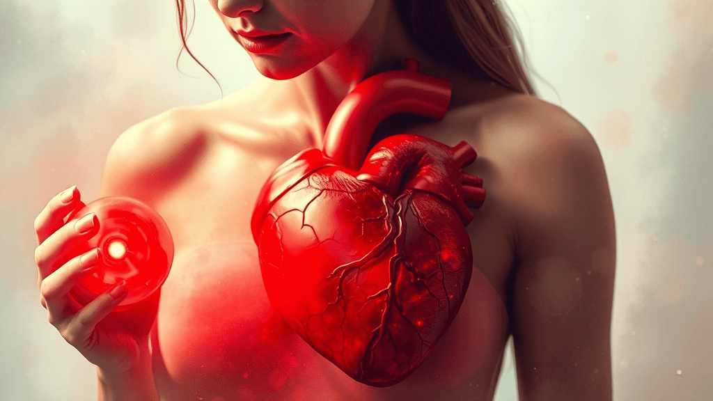 심근경색 위험 요인과 여성 건강 (watercolor 스타일)