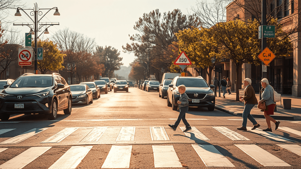 지그재그 차선: 서행 필수! (realistic 스타일)