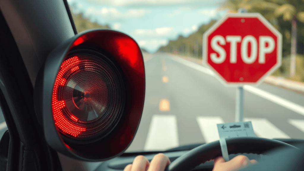차선 위반 시 불이익 (realistic 스타일)