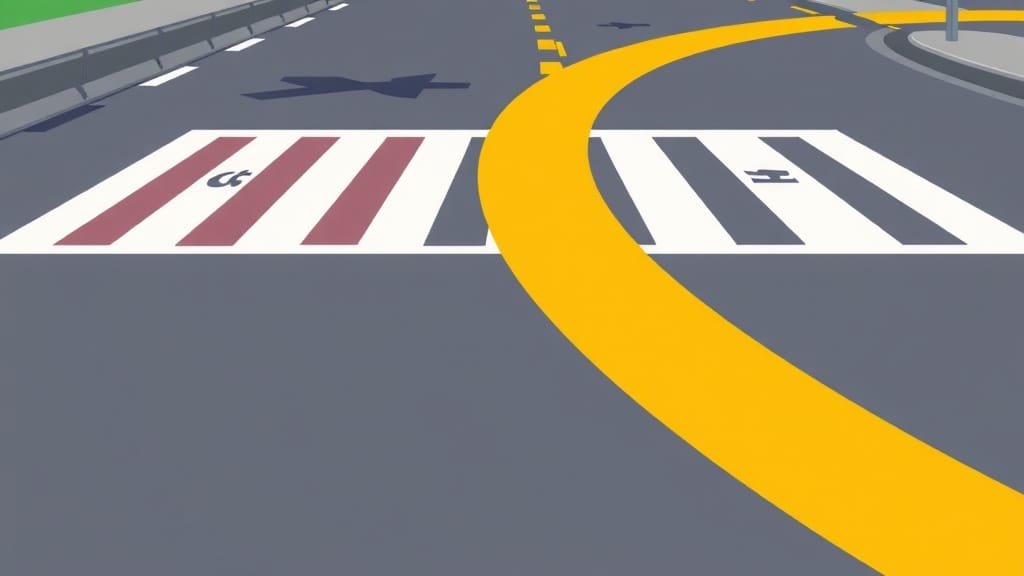 안전 운전을 위한 차선 이해 (cartoon 스타일)