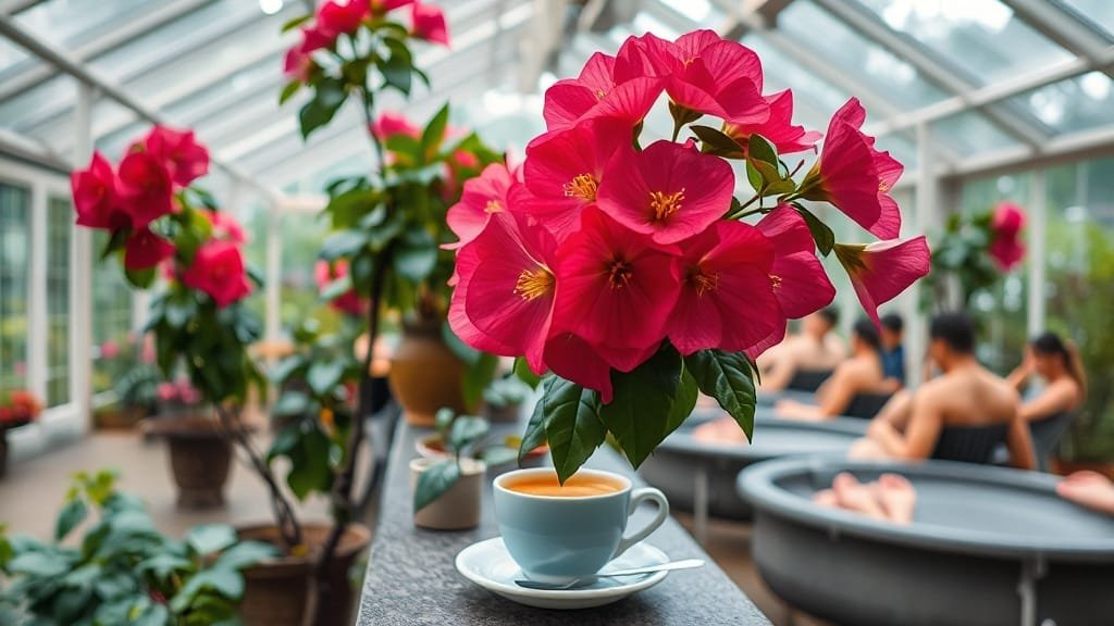 통영 비오는 날 완벽 여행: 실내 명소 & 맛집 탐방, 만지도 트레킹! 2 통영동백커피식물원: 커피와 식물의 향긋한 만남 ☕️ (realistic 스타일)