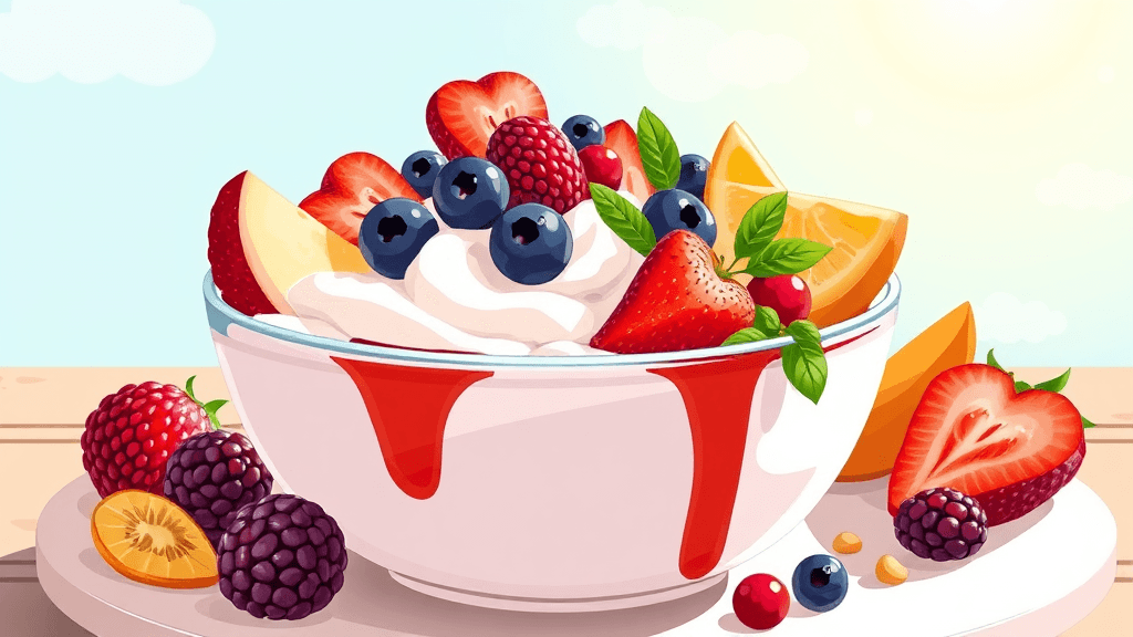 그릭요거트 효능부터 부작용, 맛있게 먹는 법 & 일반 요거트 차이 완벽 정리 8 이제 그릭요거트, 제대로 즐겨봐요! (illustration 스타일)