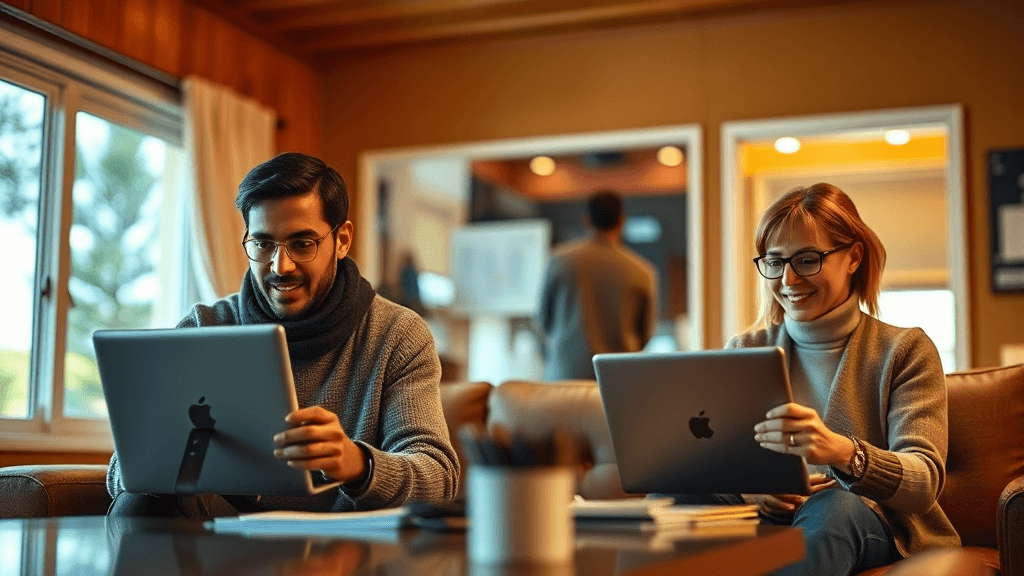 갱신 방법: 온라인 vs 방문 (realistic 스타일)