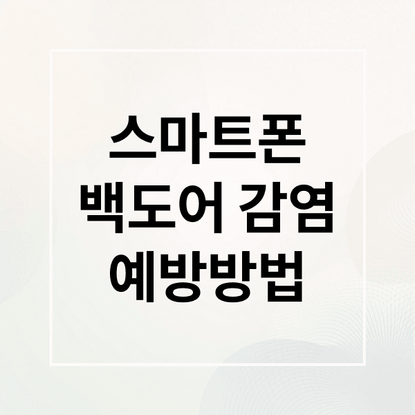 스마트폰 백도어 감염 증상과 예방: 보안 설정 강화 A to Z