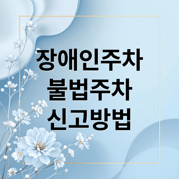 장애인 주차구역 완벽 가이드: 신고, 과태료, 주차표지 발급 A to Z