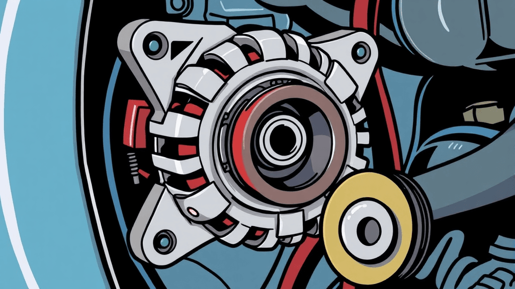 알터네이터 소음 원인 (cartoon 스타일)
