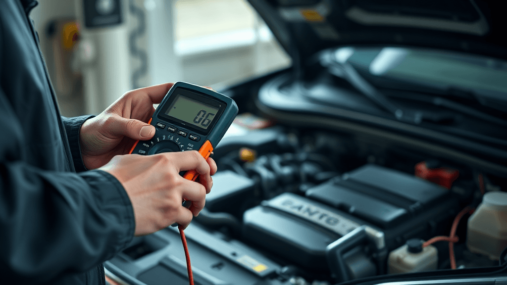 알터네이터 자가 점검 (realistic 스타일)