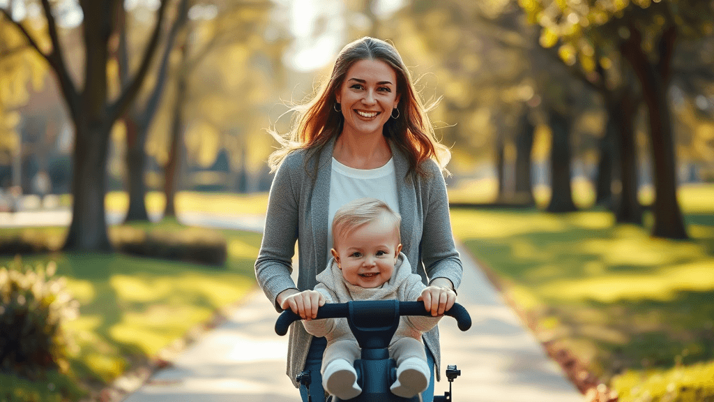 스마트한 절충형 유모차 (realistic 스타일)