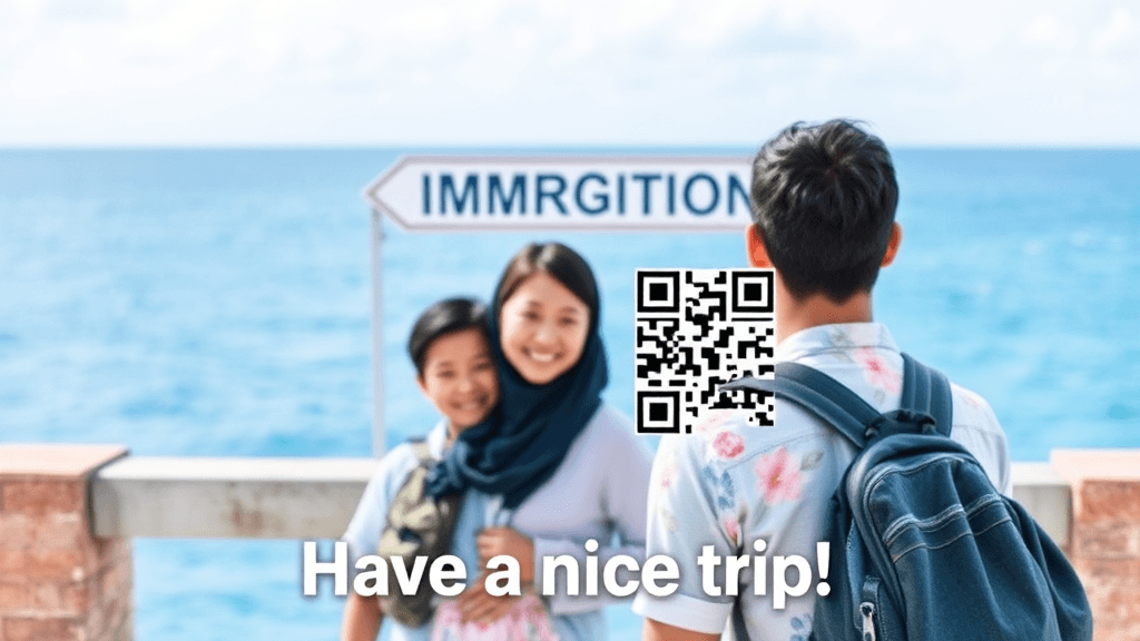 괌 전자세관신고서 작성법 (watercolor 스타일)