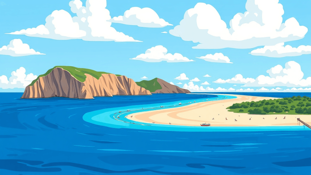 괌 인기 관광 명소 (cartoon 스타일)