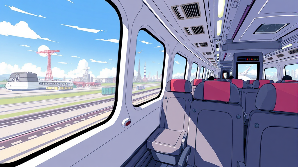 스카이라이너: 나리타-도쿄 이동의 핵심 (illustration 스타일)