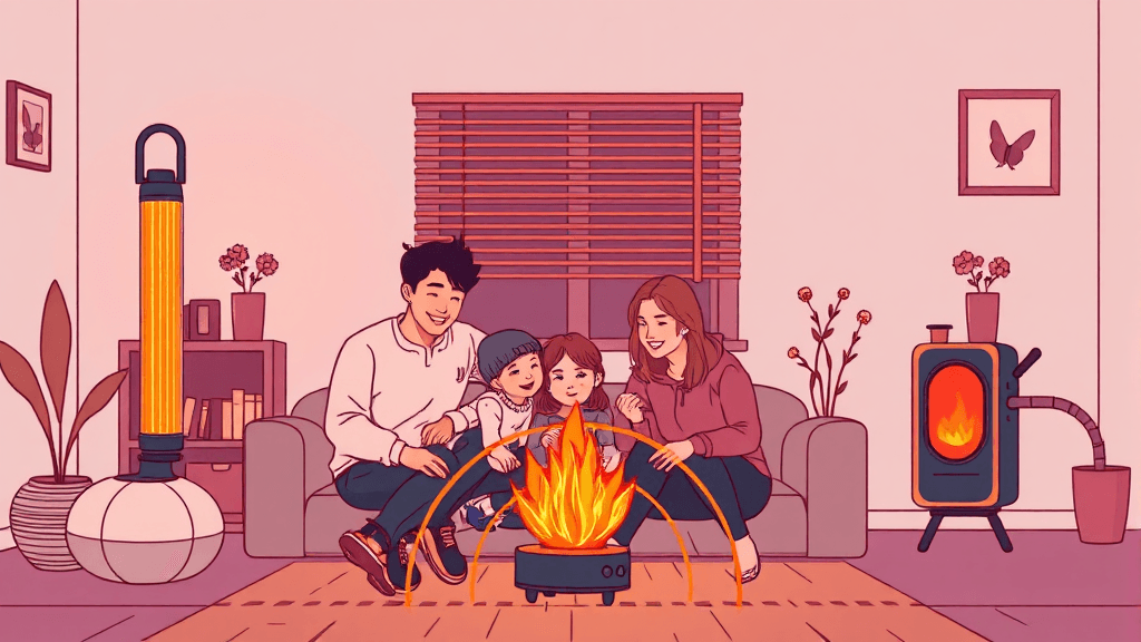 난방 속도 및 범위 비교 (illustration 스타일)