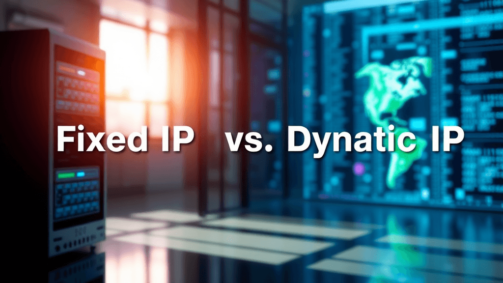 유동 IP vs 고정 IP, 뭐가 다를까요? (realistic 스타일)